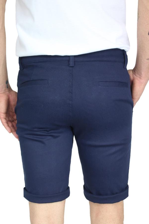 Bermuda Azul Marino De Vestir Slim Fit De Algodón Para Caballero